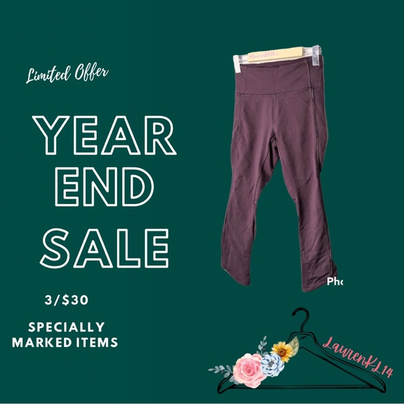 lululemon athletica Pants - Lululemon - 3/$30 - 4 - deep breath crops black cherry